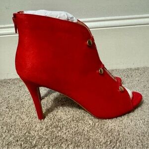 Pretty Journee Collection size 11 red open toe heel bootie shoes women